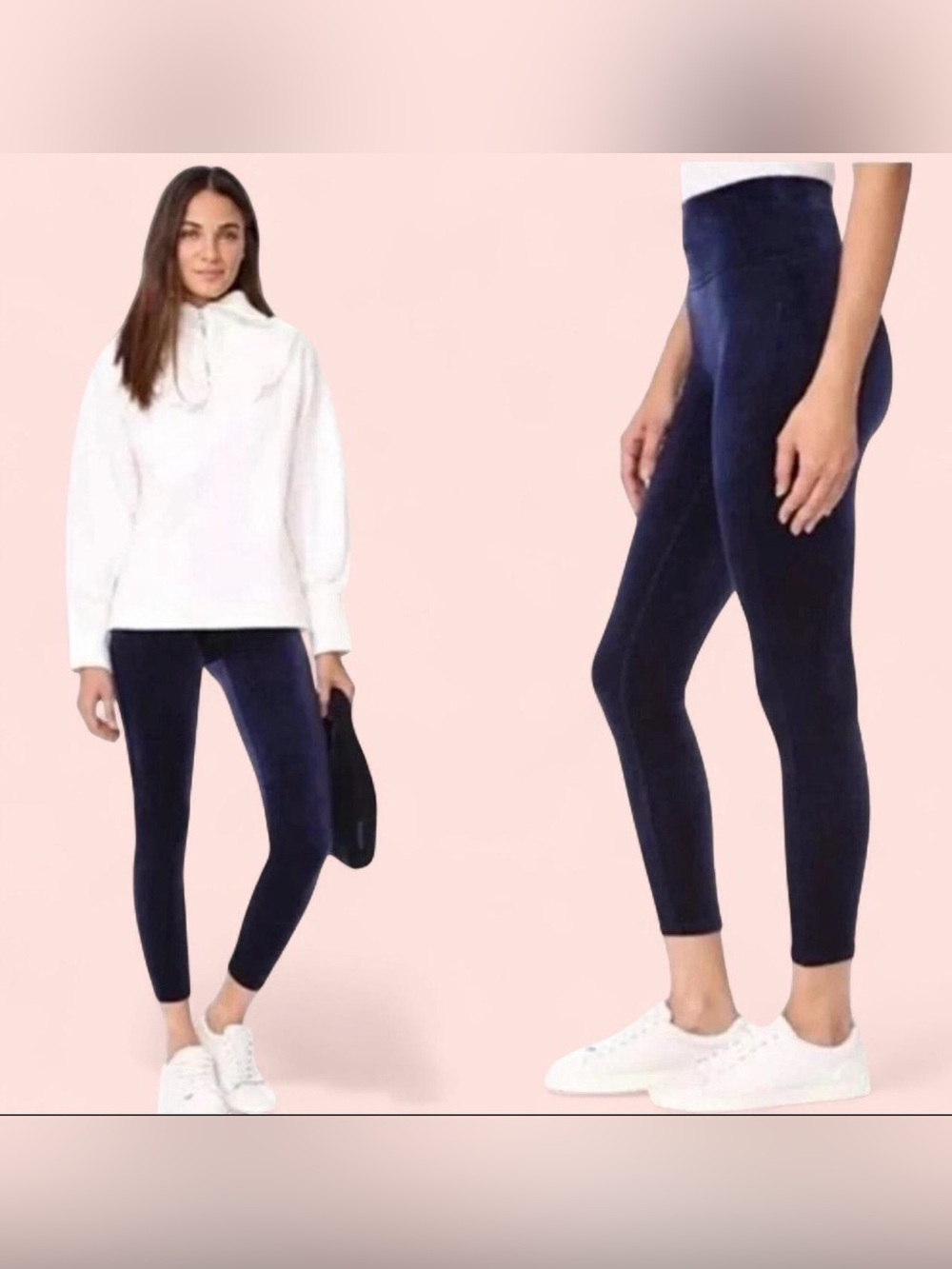SPANX Navy velvet High-Rise Sculpting Leggings XS